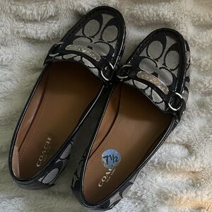 Coach Black and Cream Women's Loafers